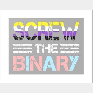 Screw the Binary Clean Posters and Art